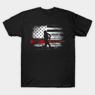 Baseball American Flag USA Patriotic Player T-Shirt